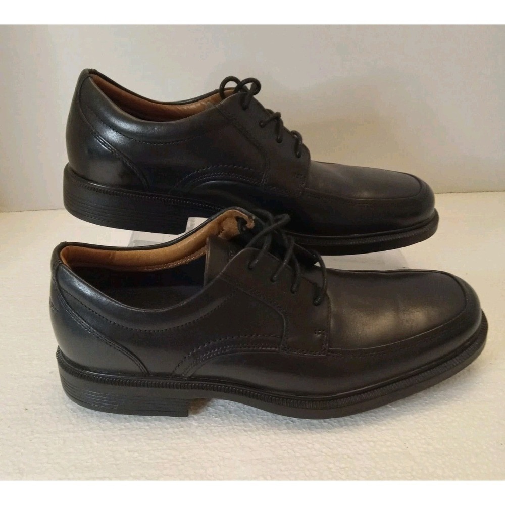 Rockport Men Black Leather Essential Details Apron Toe Oxford Shoes 9 N